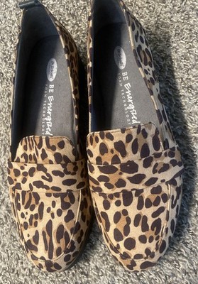 Dr. Scholls Leopard Print Loafers Brown Be Free Comfort Flats Size 8
