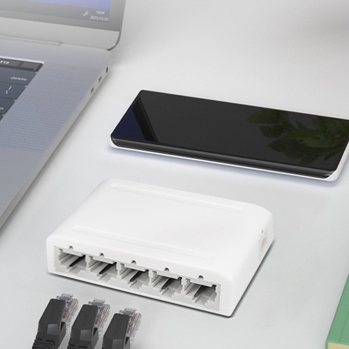 5-Port Daten-, Netzwerk-Hub, Desktop-Ethernet-Splitter, Plug & Play, Abgesc5334 - Photo 7/7