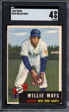1953 Topps #244 Willie Mays SGC 4 Vintage High # SP HOF Baseball Card (3130)