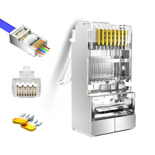 20-Pack Pass through Cat6 Shielded RJ45 Connectors, Gold Plated Cat6A RJ45 Conne