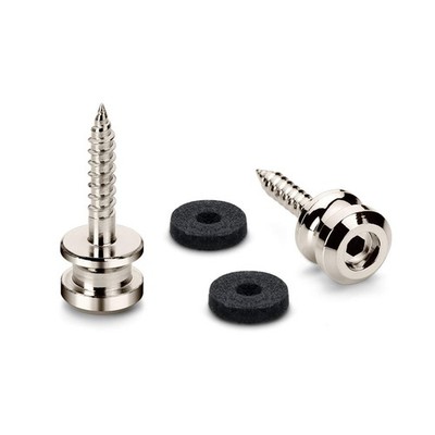 Schaller Chrome Guitar Strap Pins Set With Felt For S Lock And Security Locks