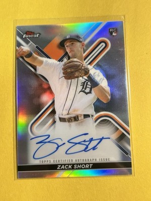 2022 TOPPS FINEST REFRACTOR  RC ZACK SHORT AUTO SIGNED #FA-ZS DETROIT TIGERS