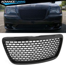 Fits 11-14 Chrysler 300 Gloss Black Bumper Upper Mesh Grille Abs - Srt8 Style