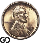 1931 Lincoln Cent Wheat Penny, Flashy Solid Gem BU++ RD