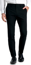Mens 4-Way Stretch Ultra Slim Flat Front Dress Pant
