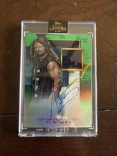2020 Topps WWE Fully Loaded Auto Superstar Gear Relic Green #SG-AJ AJ Styles /50