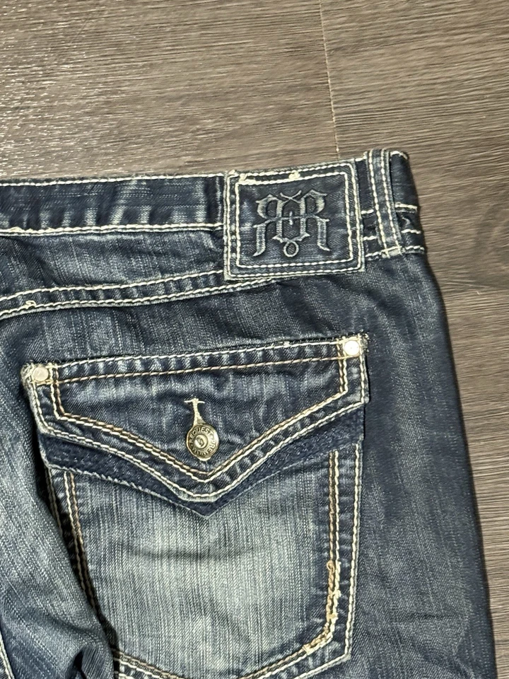 Vintage Request Jeans Mens Size 38x34 Y2K Skater Baggy Wide Leg Flap Pocket - Image 2 of 4