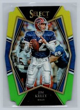 2021 Panini Select #141 Jim Kelly Green and Yellow Prizm Die Cut