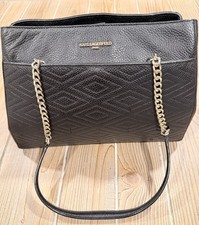 KARL LAGERFELD PARIS Black Pebbled Geometric ...
