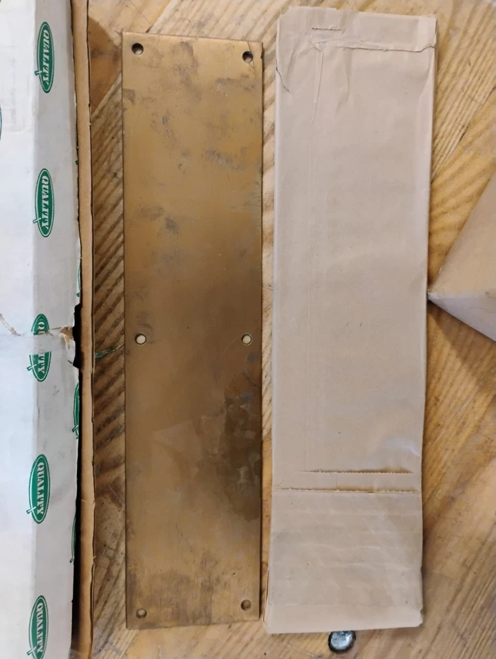 (3) Quality Brand Brass Push Plates Number 40 - 3 1/2 By 15 MADE IN THE USA - Image 2 of 4