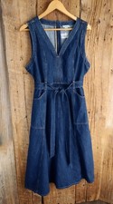 Sundance Poppy Belted Denim Midi Dress Size 16