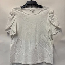 Charter Club Womens Petite PM Bright White Short Split Sleeve Top NWD BO12