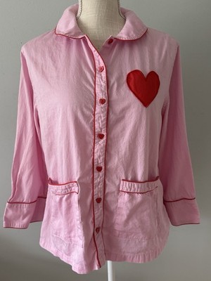 LAKE x Atlantic-Pacific Margot Pajama Top with Heart Applique Size Medium