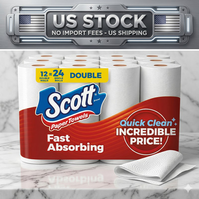 Scott Paper Towels Choose-A-Sheet 12 Double Rolls White Kitchen 