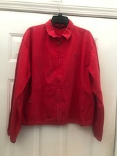 VINTAGE 90s POLO RALPH LAUREN RED BOMBER JACKET SIZE L MADE IN USA