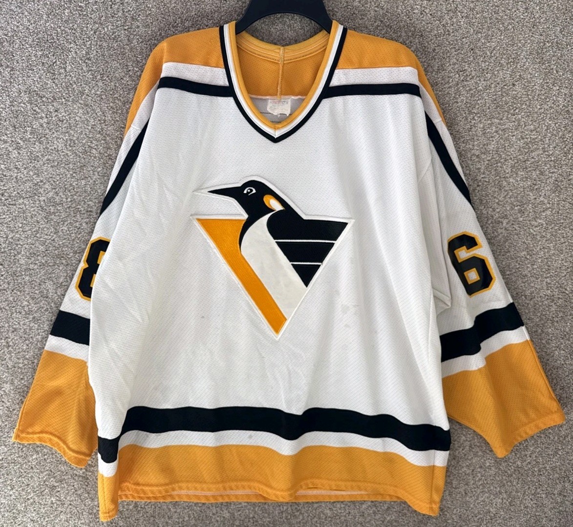 Vintage CCM NHL Mens Size XL Pittsburgh Penguins Jaromir Jagr Robo Hockey Jersey