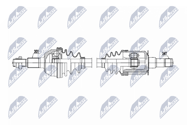 Nty Antriebswelle NPW-CH-161 FüR Cadillac Cts Sts Srx Awd Vvti Kompressor-image