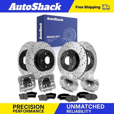 Front Rear Drilled Slotted Brake Rotor Pad Caliper for 03-11 Honda Element