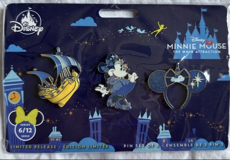 NEW 2020 MINNIE MOUSE THE MAIN ATTRACTION PETER PAN'S FLIGHT PIN SET 6/12