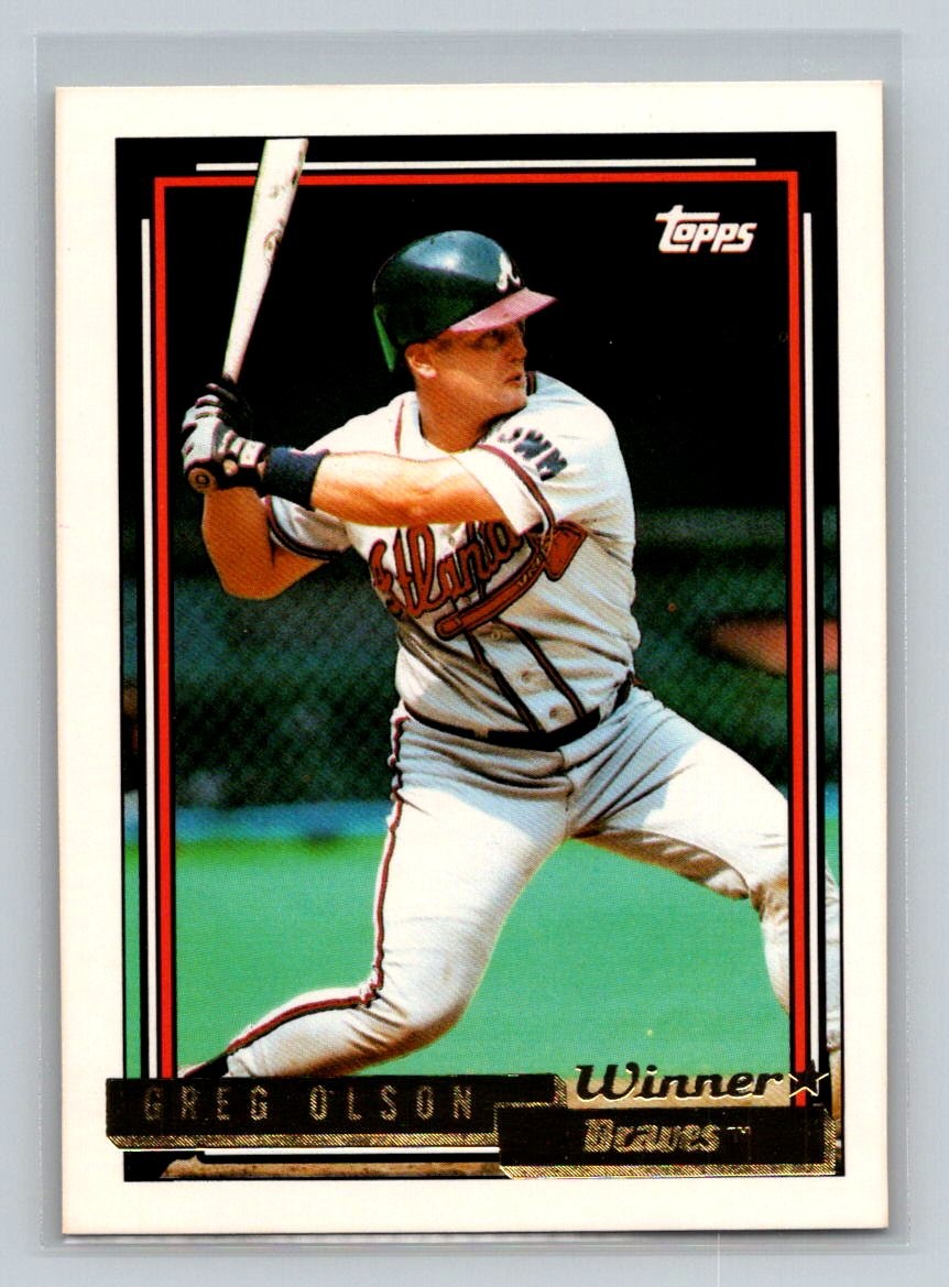 1992 Topps Gold Winners #39 Greg Olson Atlanta Braves Baseball Card