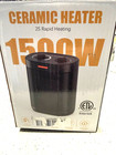 Portable Electric Space Heater with Thermostat, 1500W/750W Safe and Quiet Cerami