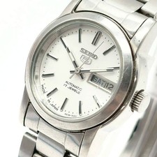 Seiko 5 Automatic Ladies Watch Day Date White Dial Model 4206-0660