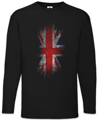 Vintage UK Union Jack Flag Langarm T-Shirt England Great Britain Fahne Banner