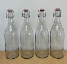 4 x Leere Glasflaschen mit Bügelverschluss Bügelflasche 1L 1000ml
