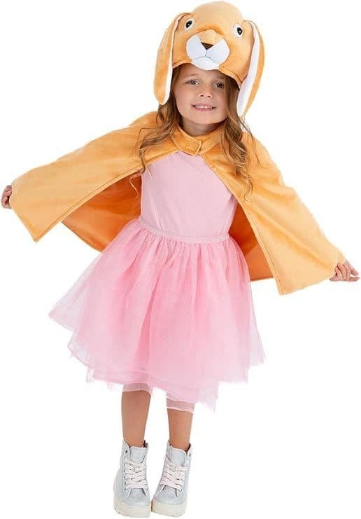 Childrens Deluxe Bunny Plush Cape Fancy Dress Costume