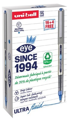 uni-ball Tintenroller eye fine UB-157 VALUE PACK blau 20 Stifte