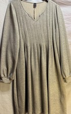 Emery Rose Beige Sweater Dress L Long Sleeve Knit Tunic Casual