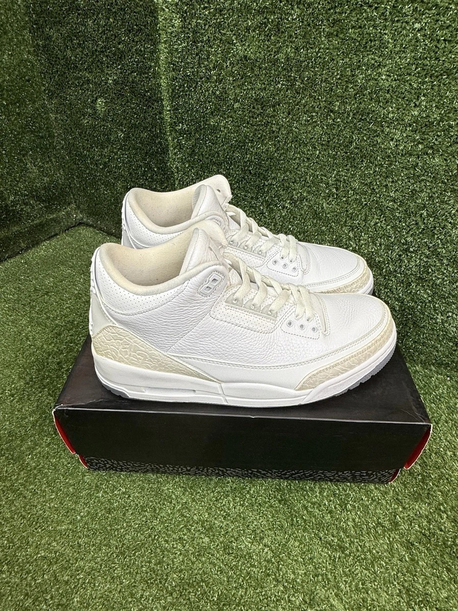 Size 10 - Air Jordan 3 Retro Triple White 191885403687| eBay
