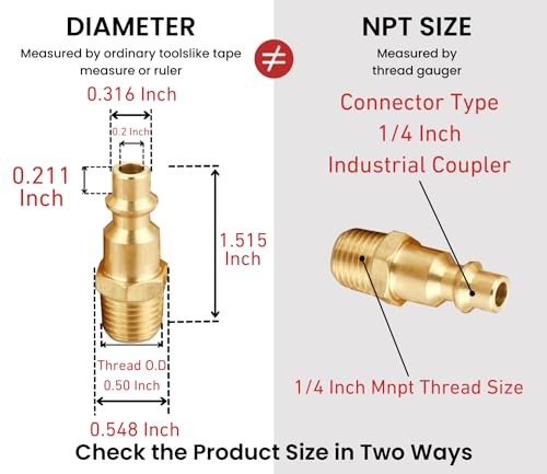 Coupler and Plug Kit (), Industrial Type D, 1/4 Inch NPT, Solid Brass 14 Piece