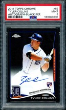 TYLER COLLINS 2014 TOPPS CHROME BLACK REFRACTOR AUTOGRAPH AUTO ROOKIE /100 PSA 9