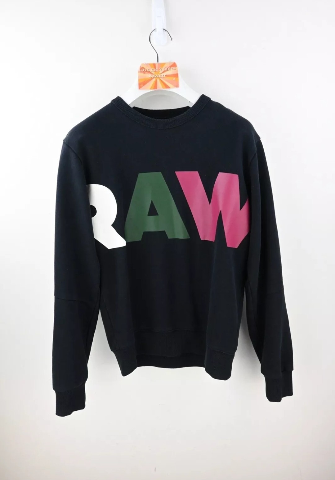 G Star RAW Men's Noct Stalt Crewneck Sweatshirt Black big RAW sze: M