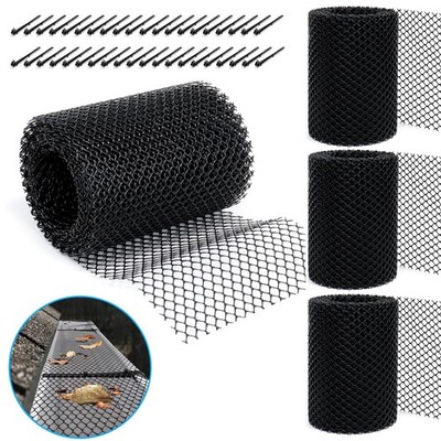 Gutter Guard, 6'' x 80Ft Plastic Gutter Guards Mesh, Gutter Leaf, Twig, Branch...