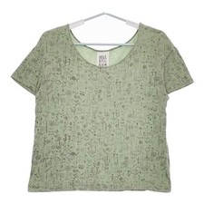 Mina Perhonen Laundry Letter of Flower Short Sleeve TShirt Green XS Used