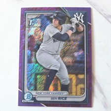 2024 Bowman Chrome Ben Rice #BCP-186 Purple Shimmer Refractor #'d /250 Yankees