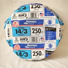 250 ft  14/3 NM-B With Ground Romex Solid Copper Indoor Wire Southwire NMB