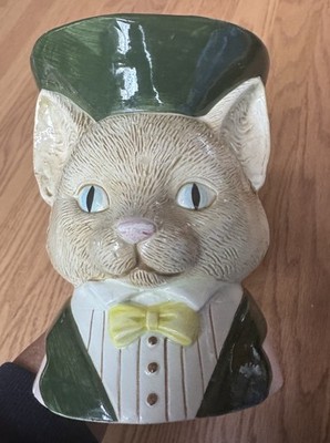 Fitz & Floyd Toby Cat Mug Ceramic Hand Painted Cat Lady Gift Vintage