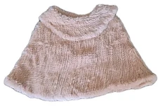 Cejon Shoulder Cape Shrug Woven Rabbit Fur Nude Cowl Scarf Soft Cozy
