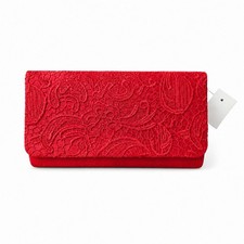 Ladies Red Lace Clutch Bag Evening Formal Events Wedding Party Prom UK