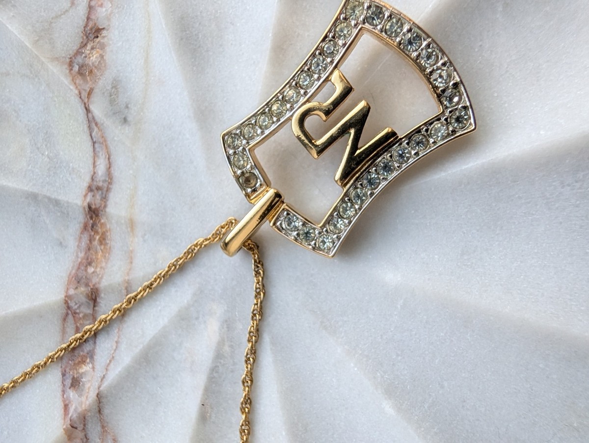 Vintage Nina Ricci Gold-Plated Diamante 