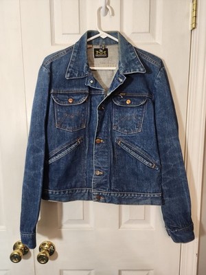 Vintage 70s Maverick Blue Bell Denim Jacket Size 40 Dark Color