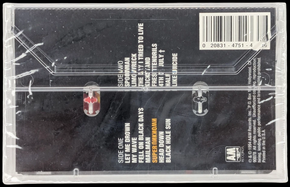 ЗАПЕЧАТАННЫЙ, Soundgarden — супернеизвестный CS 0198, аудиокассета, CRC, США, 1994 - Изображение 2 из 4