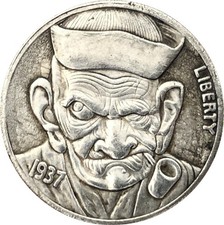 Hobo Nickel Coin Old Man with Hat Coin Collection Engraving Art Gift