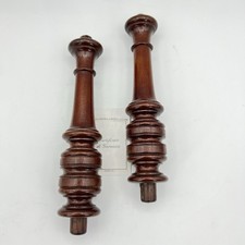 Coppia di Colonne Antiche Tornite Intagliate in legno Fregi per Restauro 800