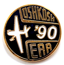 1990 EAA AirVenture Oshkosh Wisconsin Airshow Airplane Aviation Souvenir Pin VTG