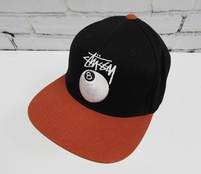 STUSSY ノベルティ　キャップ Stussy 8 Ball Hat Black/Orange SnapBack Adjustable Baseball Cap
