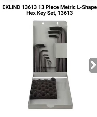 Eklind 13613 Ball Hex L Industrial Quality 13-Key Metric Set Made USA 1.3 - 17mm